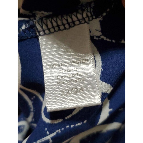 Avenue Women's Blue Polyester Round Neck Long Sleeve Pullover Blouse Size 22/24 - Picture 9 of 13